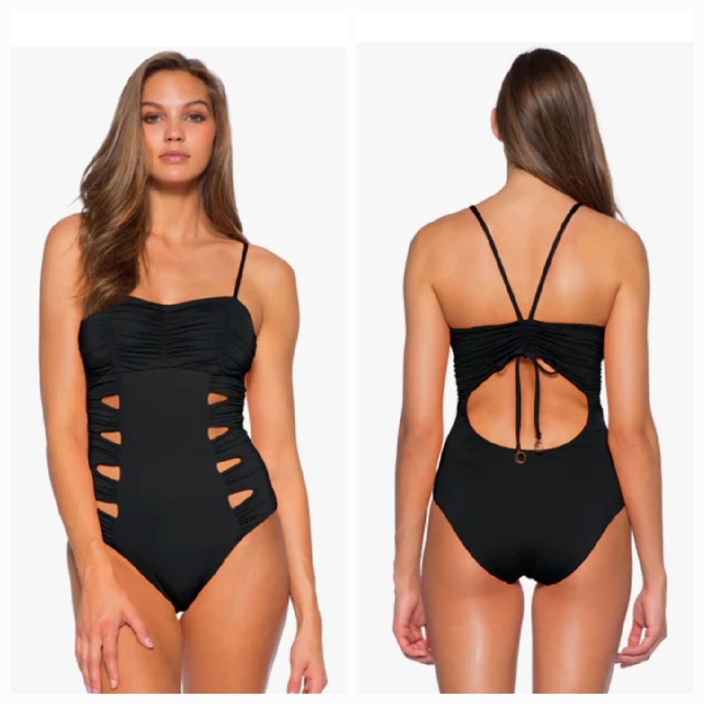 Soluna Swim Clear Skies One Piece Swimsuit Black Large